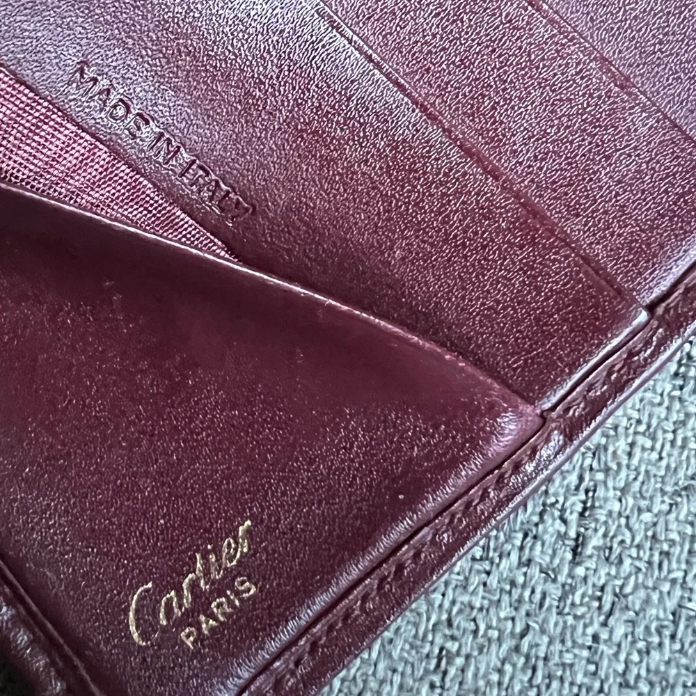 Cartier Leather Bifold Wallet with Gold Accents